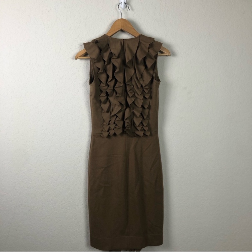 Fendi Dress Ruffle 100% Wool Sheath - Picture 9 of 11